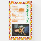 30. Geburtstag Grafik-Blume-Foto Banner (Vertikal)
