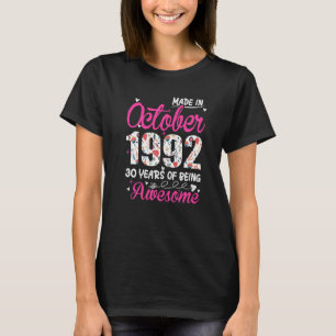 30. Geburtstag Großartig seit Oktober 1992 Floral T-Shirt