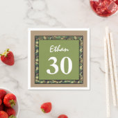 30. Geburtstag Grüne und Tan Camouflage A01D Serviette (Beispiel)