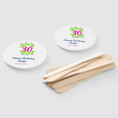 30. Geburtstag grüner blauer Kranz Datum rustikal Fächer (Non-assembled)