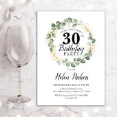 30. Geburtstag - Grüner Eukalyptus-Foliage Einladung