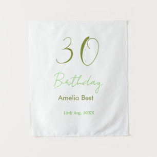 30. GEBURTSTAG GRÜNER NAME DATUM FETT RETRO PASTEL WANDTEPPICH