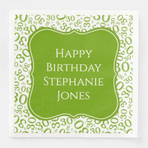 30. Geburtstag Grünes Random Muster 30 Serviette