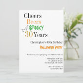 30. Geburtstag Halloween Cheers Spooky Party Einladung (Stehend Vorderseite)