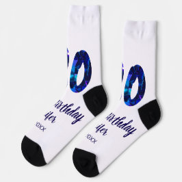 30. Geburtstag hinzufügen Datum Jahr blauer Funkel Socken