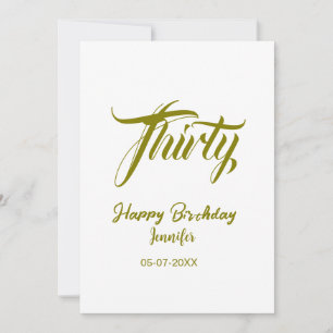 30. Geburtstag Hinzufügen Name Datum Jahr Gold Vor Einladung
