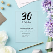 30. Geburtstag hinzufügen Name Datum Jahr schwarz Acryleinladungen (In Situ (Hochzeit))