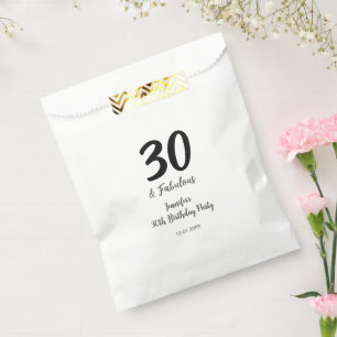 30. Geburtstag hinzufügen Name Datum Jahr schwarz Geschenktütchen