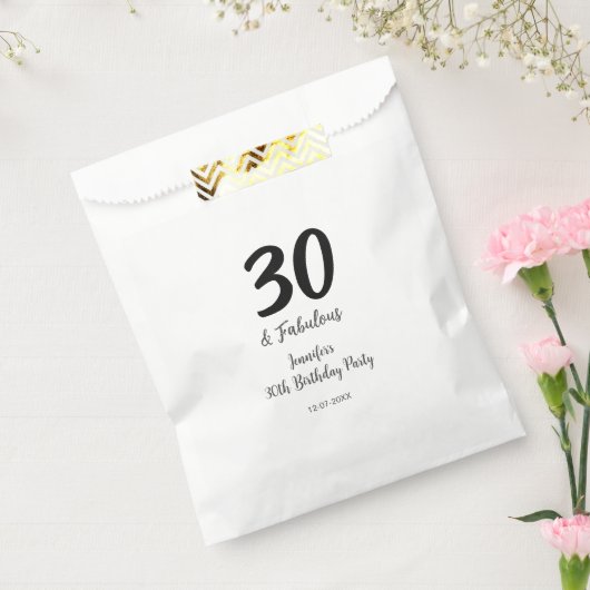 30. Geburtstag hinzufügen Name Datum Jahr schwarz Geschenktütchen (Versiegelt)