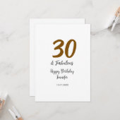 30. Geburtstag hinzufügen Name Datum Jahr schwarz Karte (Vorderseite/Rückseite Beispiel)