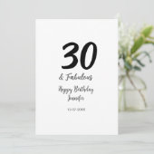 30. Geburtstag hinzufügen Name Datum Jahr schwarz Karte (Stehend Vorderseite)