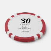 30. Geburtstag hinzufügen Name Datum Jahr schwarz Pokerchips (Einzeln)