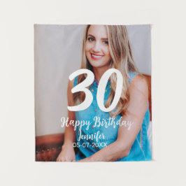 30. Geburtstag hinzufügen Name Datum Jahr Weißes F Wandteppich