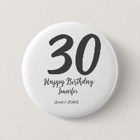 30. Geburtstag hinzufügen Namensdatum Jahr schwarz