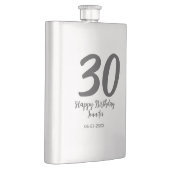 30. Geburtstag hinzufügen Namensdatum Jahr schwarz Flachmann (Rechts)