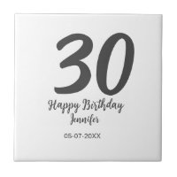 30. Geburtstag hinzufügen Namensdatum Jahr schwarz