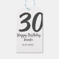 30. Geburtstag hinzufügen Namensdatum Jahr schwarz