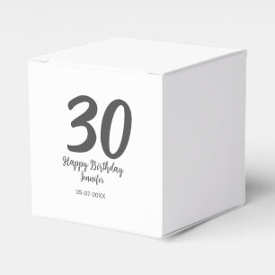 30. Geburtstag hinzufügen Namensdatum Jahr schwarz Geschenkschachtel