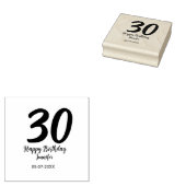 30. Geburtstag hinzufügen Namensdatum Jahr schwarz Gummistempel (Stempel)
