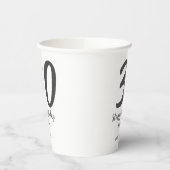 30. Geburtstag hinzufügen Namensdatum Jahr schwarz Pappbecher (Links)