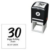 30. Geburtstag hinzufügen Namensdatum Jahr schwarz Permastempel (Beispiel)