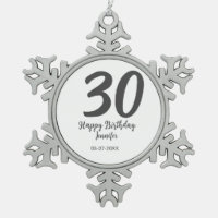 30. Geburtstag hinzufügen Namensdatum Jahr schwarz