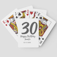 30. Geburtstag hinzufügen Namensdatum Jahr schwarz