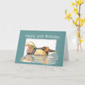 30. Geburtstag, Holzente, Vögel, Wasservögel Karte (Gelbe Blume)