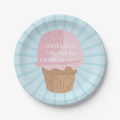 30. Geburtstag Ice Cream Party Paper Teller (Vorderseite)