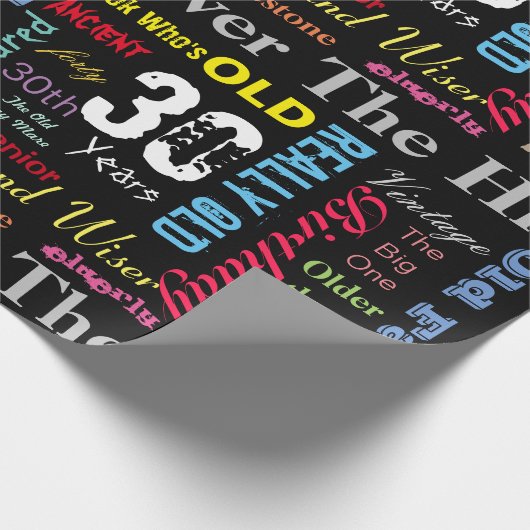 30. Geburtstag im Graffiti-Stil Geschenkpapier (Ecke)