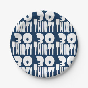 30. Geburtstag in BIG Lettern Pappteller