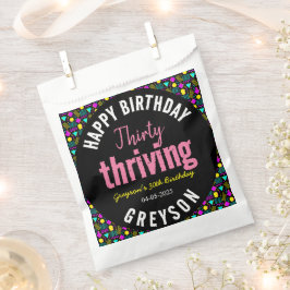 30. Geburtstag in Schwarz und Retro Geschenktütchen