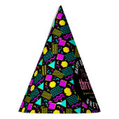 30. Geburtstag in Schwarz und Retro Partyhütchen (Links)