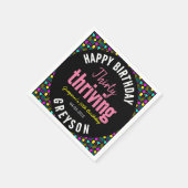 30. Geburtstag in Schwarz und Retro Serviette (Ecke)