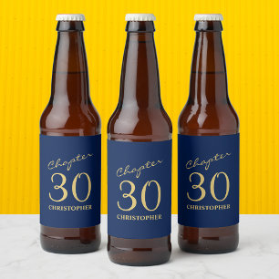 30. Geburtstag Kapitel 30 Blue Gold Bierflaschenetikett