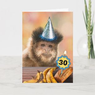 30. Geburtstag Kapuziner Affenbananen Jahr Karte