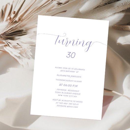 30. Geburtstag klassisch elegant Einladung