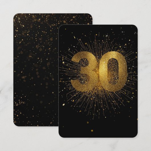 30. Geburtstag Konfetti Einladung Dirty Thirty Ele (Vorne/Hinten)