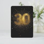 30. Geburtstag Konfetti Einladung Dirty Thirty Ele (Stehend Vorderseite)