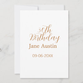 30. Geburtstag kupferbraun einfach stilvoller Name