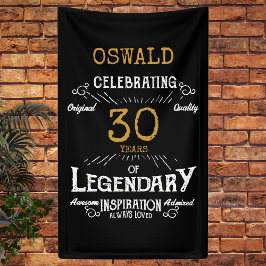 30. Geburtstag Legendary Black Gold Retro Banner