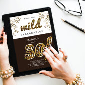 30. Geburtstag Leopard Foil Ballon Script Einladung