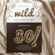 30. Geburtstag Leopard Foil Ballon Script