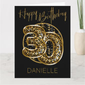 30. Geburtstag Leopard Print Gold Foil Balloons Karte (Vorderseite)