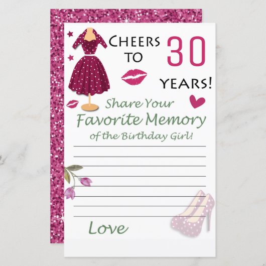 30. Geburtstag Lieblingsgedächtnis der Geburtstags (Vorne/Hinten)