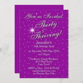 30. Geburtstag Lila 30. Einladung (Vorne/Hinten)