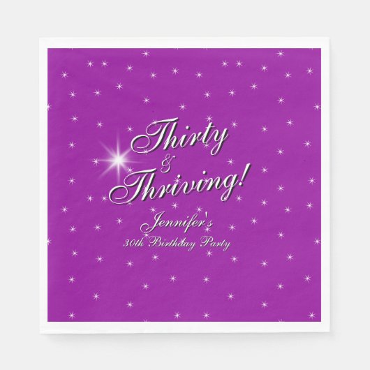 30. Geburtstag Lila 30. Serviette (Vorderseite)