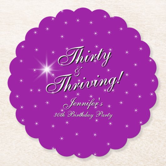 30. Geburtstag Lila 30. Untersetzer (Vorderseite)