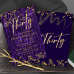 30. Geburtstag Lila für ihre Einladung<br><div class="desc">Phantastische 30. Geburtstag Einladung mit Glitzern und Gold Dekoration,  Dieses Party Einladungen ist eine druckbare Vorlage für Ihn oder Sie und kann leicht angepasst und sogar gedruckt werden.</div>