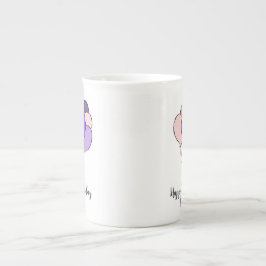 30. Geburtstag lila & rosa Ballons Porzellantasse